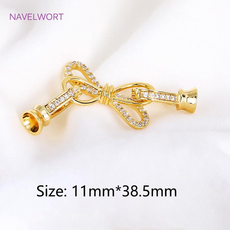 18K Gold Plated Heart Pearl Clasp Connector For Bracelet Necklace Making,Inlaid Zircon Hook Clasp,Brass Jewelry Accessories