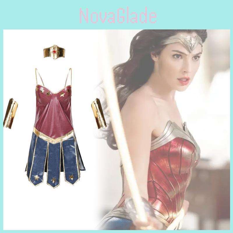 Costume Cosplay a Tema Wonder Woman Con Materiale PU Per Eventi di Giochi e Anime