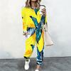 Women Loose Long Sleeve Tops And High Waist Trousers Two Piece Casual Outfits For Daily Life