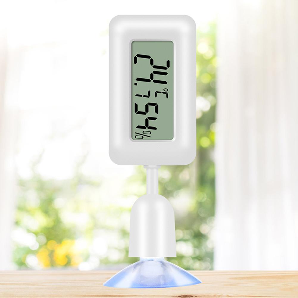 Reptile Thermometer Hygrometer with Suction Cup Digital Temperature Humidity Meter for Terrarium Tank Luminous CR2032 Battery