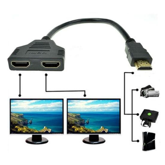 1080P HDMI-compatible Port Male To 2 Female 1 In 2 Out Splitter Cable Adapter Converter