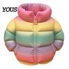 Creative Desktop Decoration Rainbow Down Coat Pen Holder, 3D Printed Puffer Jacket Colorful Gradient Stand Desk Organizer, Storage for Stationery And