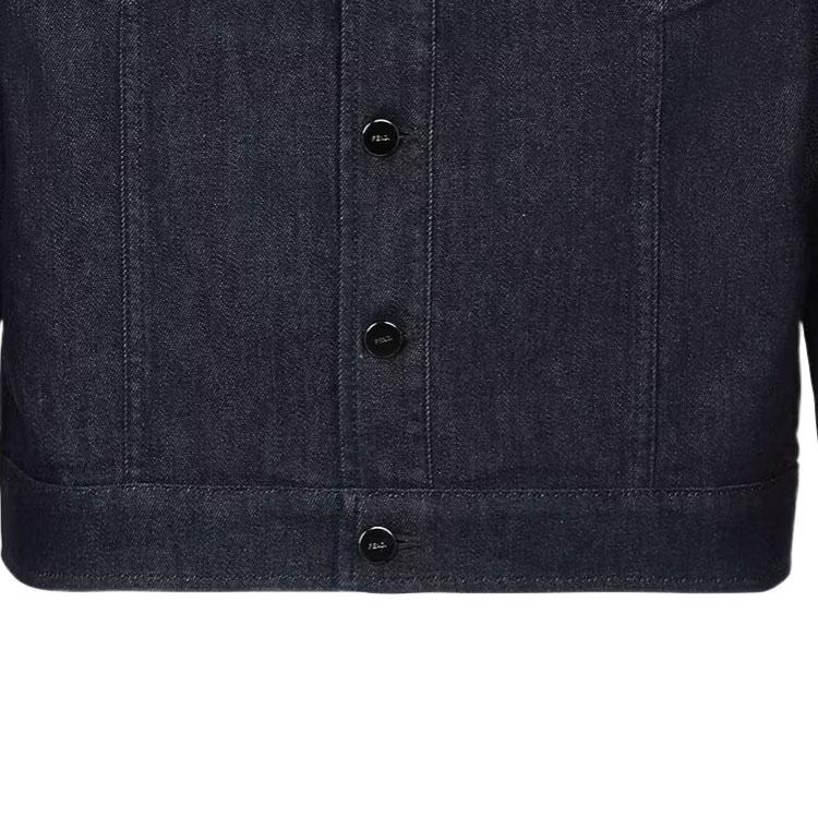 FENDI Logo Monogram Detailed Denim Jacket FW0428AQLUF0QA2