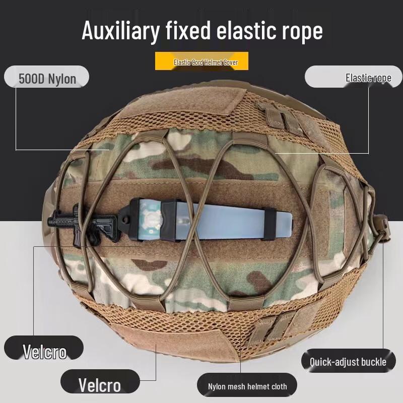 Tactical FAST Helmet Cover with Elastic Rope 1