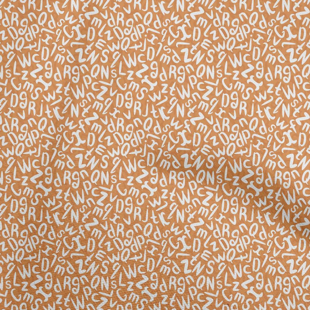 oneOone Cotton Flex Dark Rose Brown Fabric Alphabet Quilting Supplies Print Sewing Fabric By The Yard 40 Inch