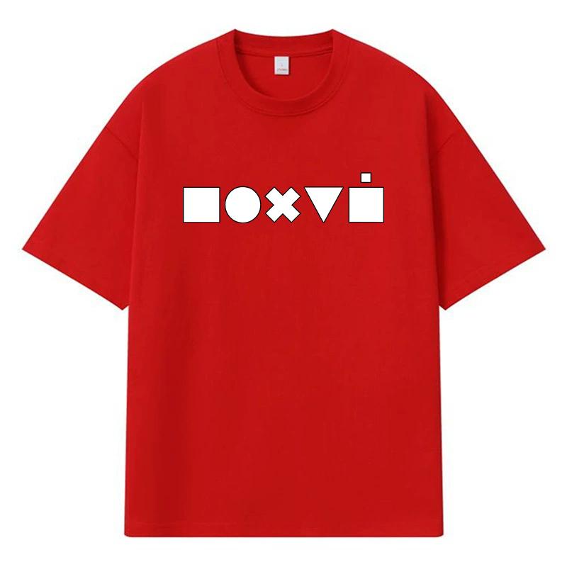 2026 Square Circle Cross Triangle Printed Graphic Streetwear Y2k Harajuku 100% Cotton T Shirt Casual Oversized Summer Men T-shirt