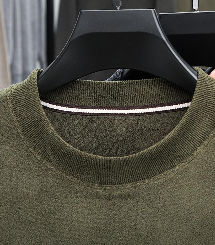 Dad's Winter Sweatshirt: Mid-Aged Men's Loose Fit, Double-Sided Coral Fleece Pullover