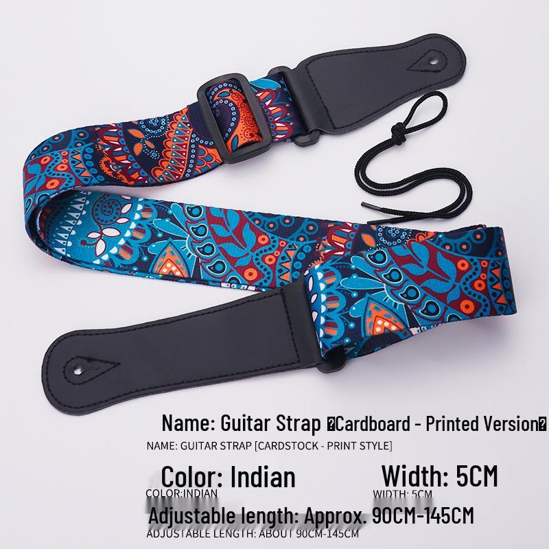 Ethnic Style Colorful Polyester Guitar Strap for Classical & Electric Guitars