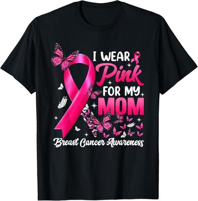 I Wear Pink For My Mom Shirt Breast Cancer Awareness T-Shirt