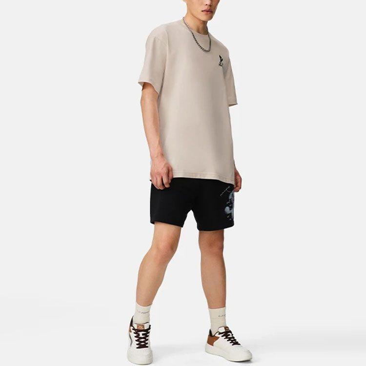 Li Ning x Disney Collaboration Collection Sports Lifestyle Collection T Shirt Men's White Sand Gray AHSS451-1