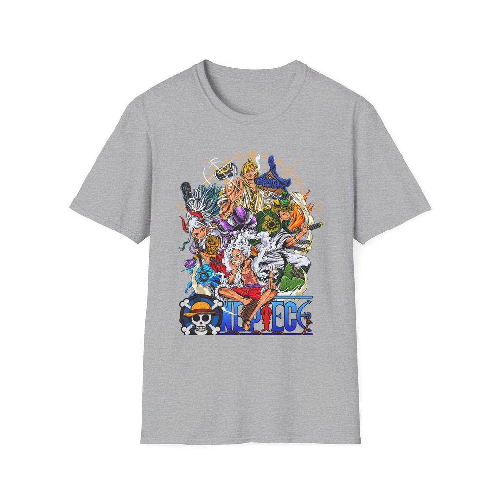2026 Summer ONE PIECE Retro Cosplay Tshirt Unisexs Oversize Casual Cotton Printed Shortsleeved Unisex Childrens Sports Shirt