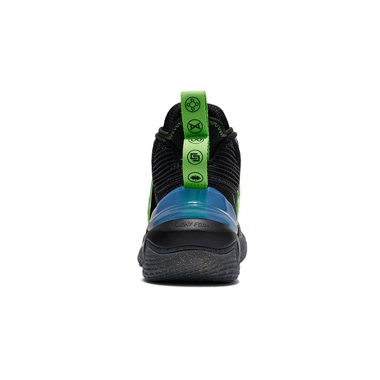 LiNing Pioneer Premium Shock Absorption Anti-Slip Wear-Resistant Support High-Top Basketball Shoes Kids Sneakers Black YKBR066-3