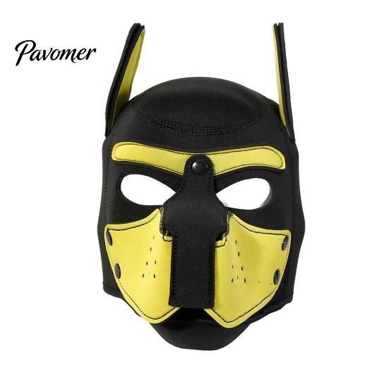 Soft Elastic Cosplay Mask Full Head Dog for Adult Role Play, Neoprene Animal Breathable Pet Party with Removable Mouth And Foldable Ears, Puppy