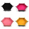 Soft Hexagon Dice Tray Toy Fashion Simple Pu Board Game Dungeon Storage Foldable