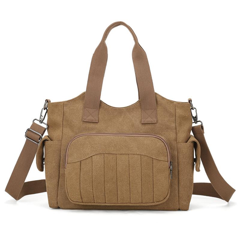 Canvas Bag Commuter Tote Bag Women's Bag Student Large Capacity Shoulder Crossbody Bag