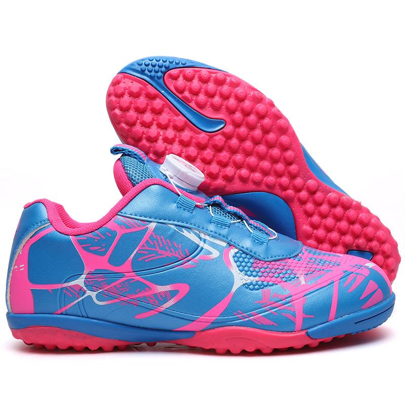 Children'S Tf Broken Nail Football Shoes Rotating Buckle Leather Feet Boys And Girls Teenagers Students Non-Slip Training Shoes