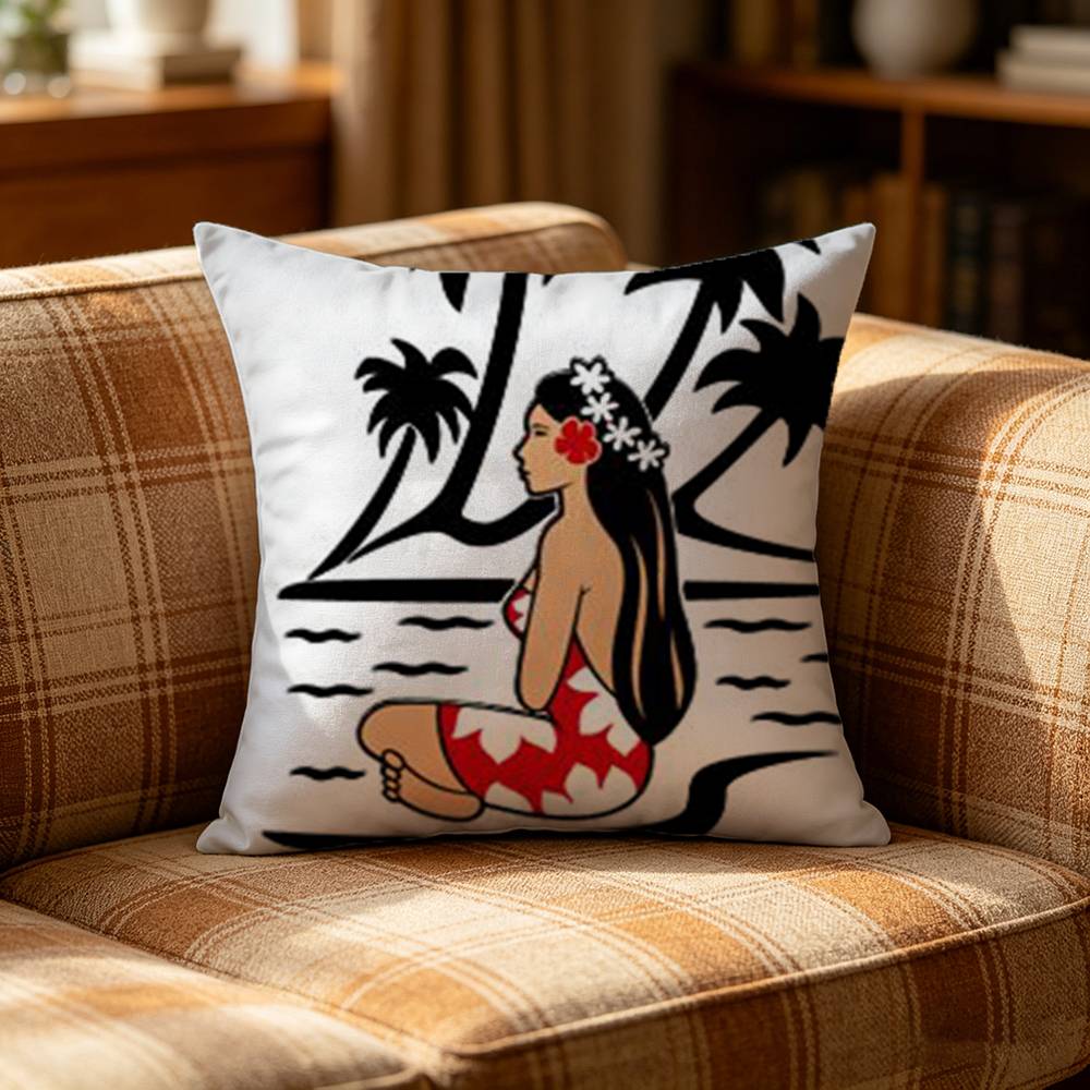 Hinano Tahiti Girl Polynesia Pillow Case Cushion Cover Throw Pillow Case For Car Sofa