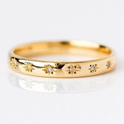 Anéis de Metal Simples Estilo Coreano para Mulheres Incrustados com Pedra CZ Brilhante Acessórios Versáteis para Uso Diário Joias de Dedo para Meninas
