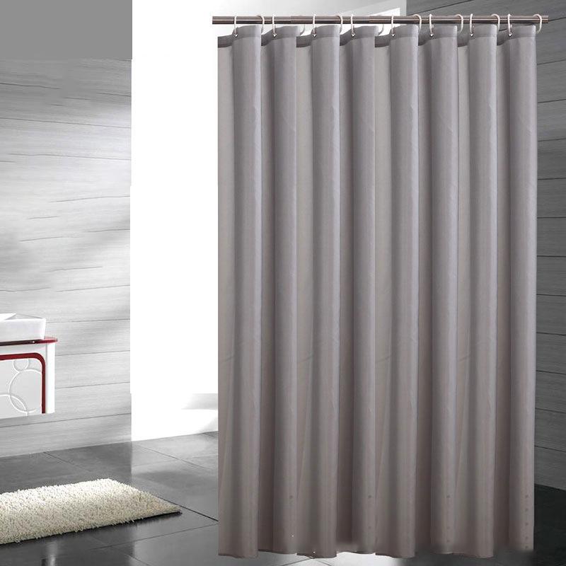 Pure Color Waterproof Bathroom Shower Curtain Mildew Proof Thickened Polyester Bath Curtain Shower Curtains