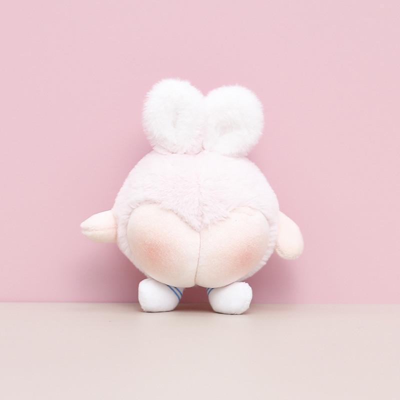 White Cute Blue Pink Rabbit Butt Plush Keychain For Children Gift And Collecting
