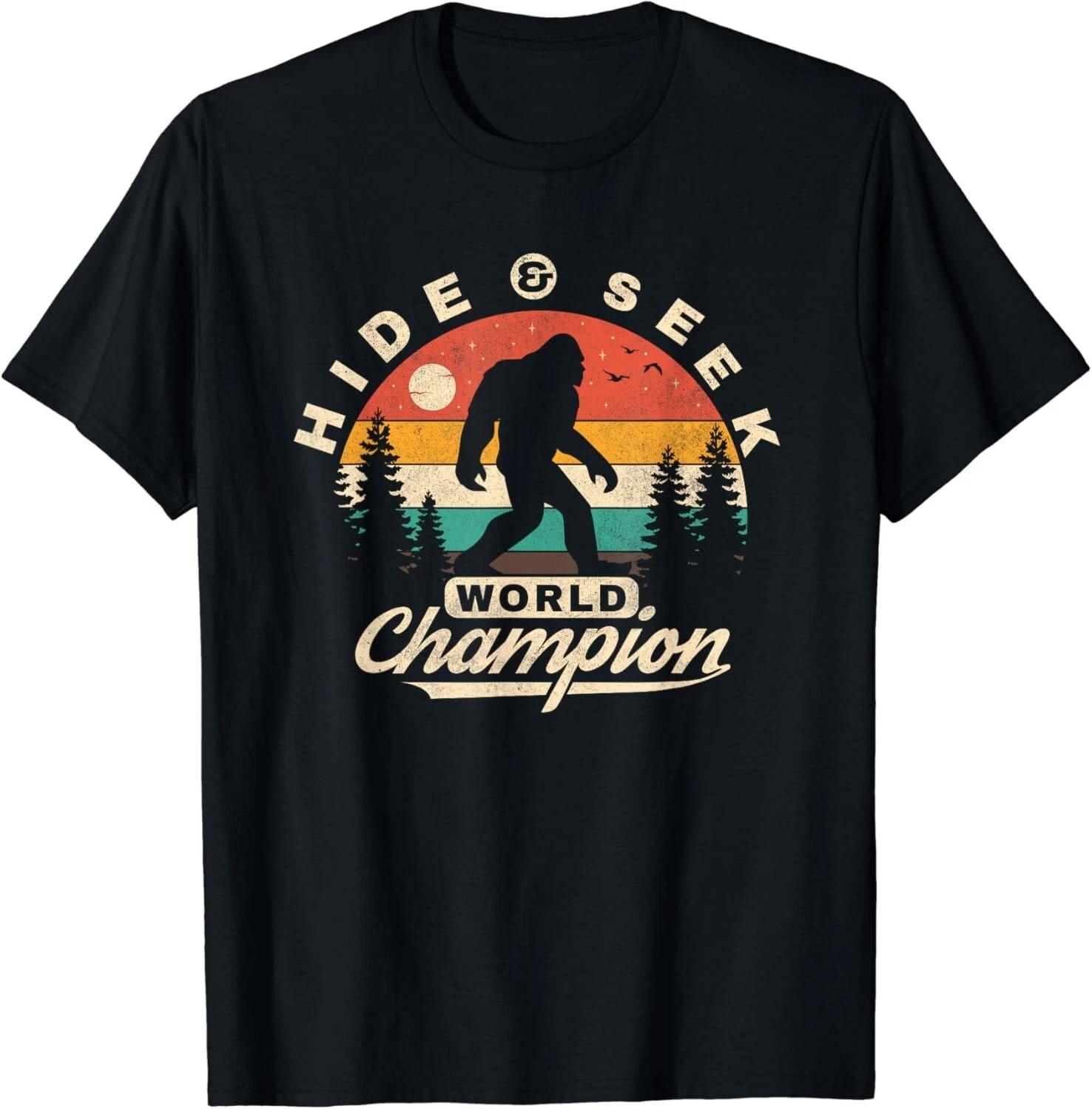 

Bigfoot Hide and Seek World Champion Sasquatch Men Boys Gift Unisex T-Shirt XL
