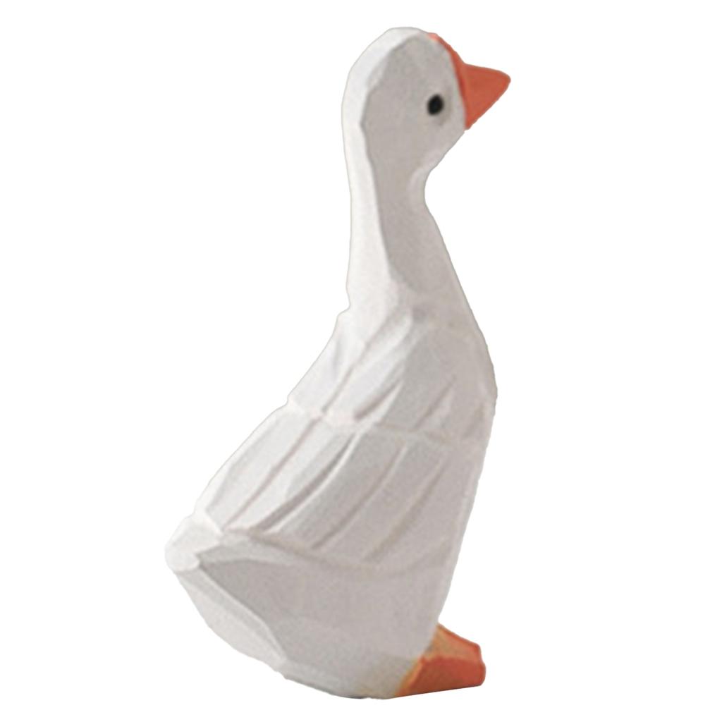 Weiße Entenornamente Gips Lebensechte Entenfigur Dekoration für Zuhause Shooting-Requisiten