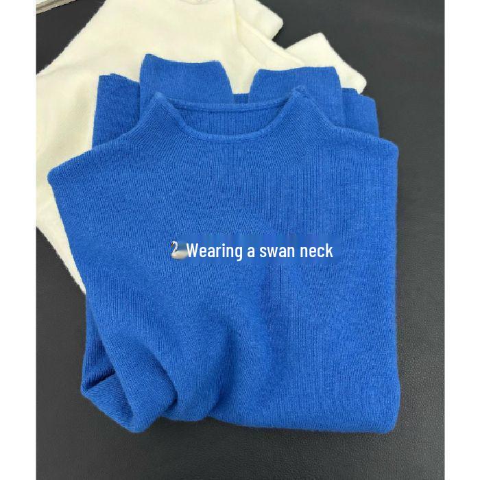 Korean Style Candy Color Soft Knit Women's Sweater - Gentle, Skin-Friendly, Half-High Collar.