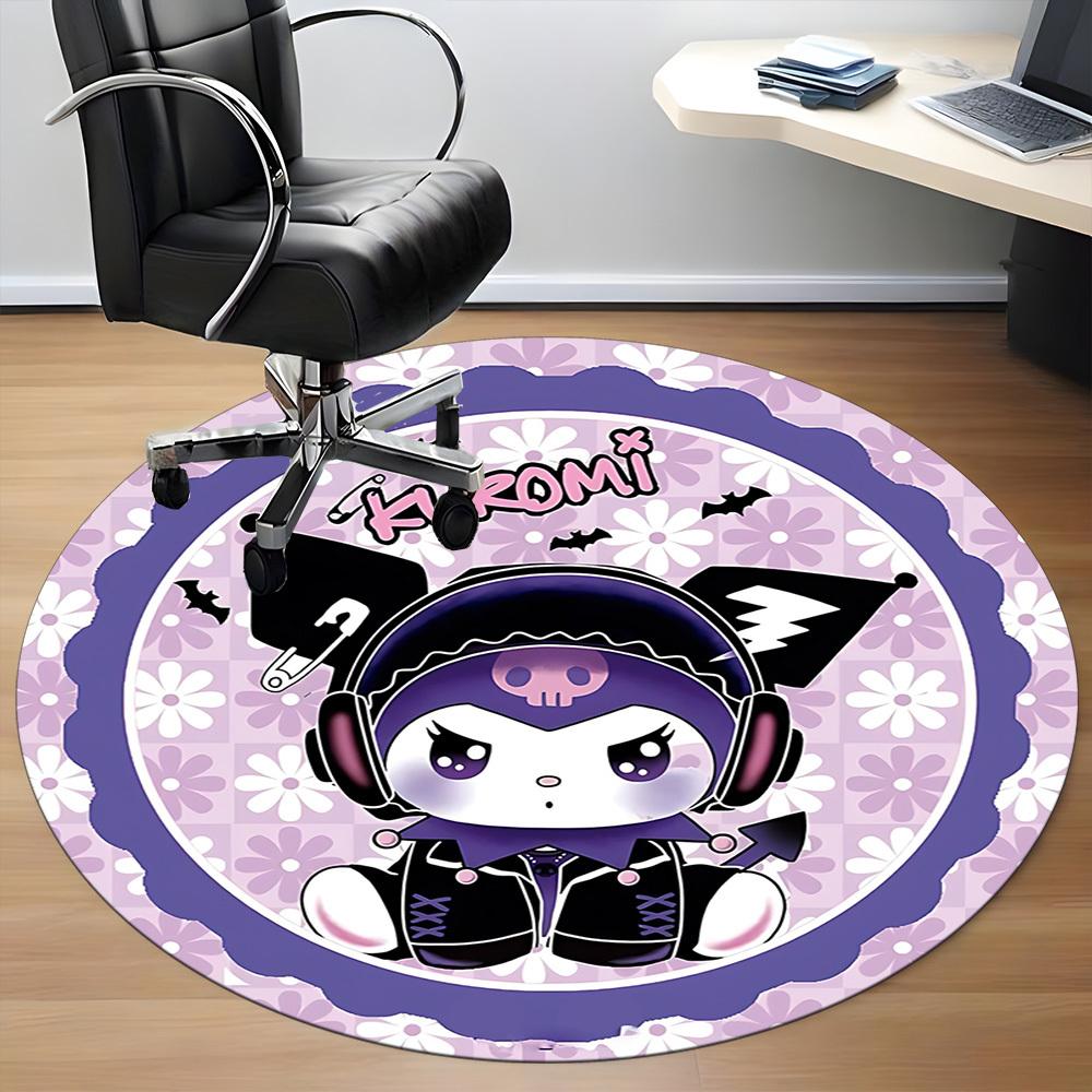 Kuromi Cat Office Round Area Rug, Under Office Chairs Bedroom Living Room Home Decor a0908170