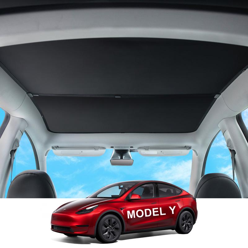 

2-Piece Tesla Model Y/Y3 Enhanced Roof Sunshade with UV & Heat Protection Model Y - Front: 110x65cm, Rear: 103x73cm чёрный/серебряный