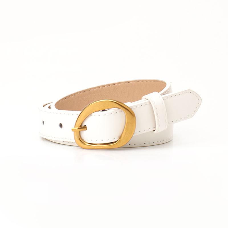 Womens Faux Leather Belt With Metal Pin Buckle For Casual And Office Outfits