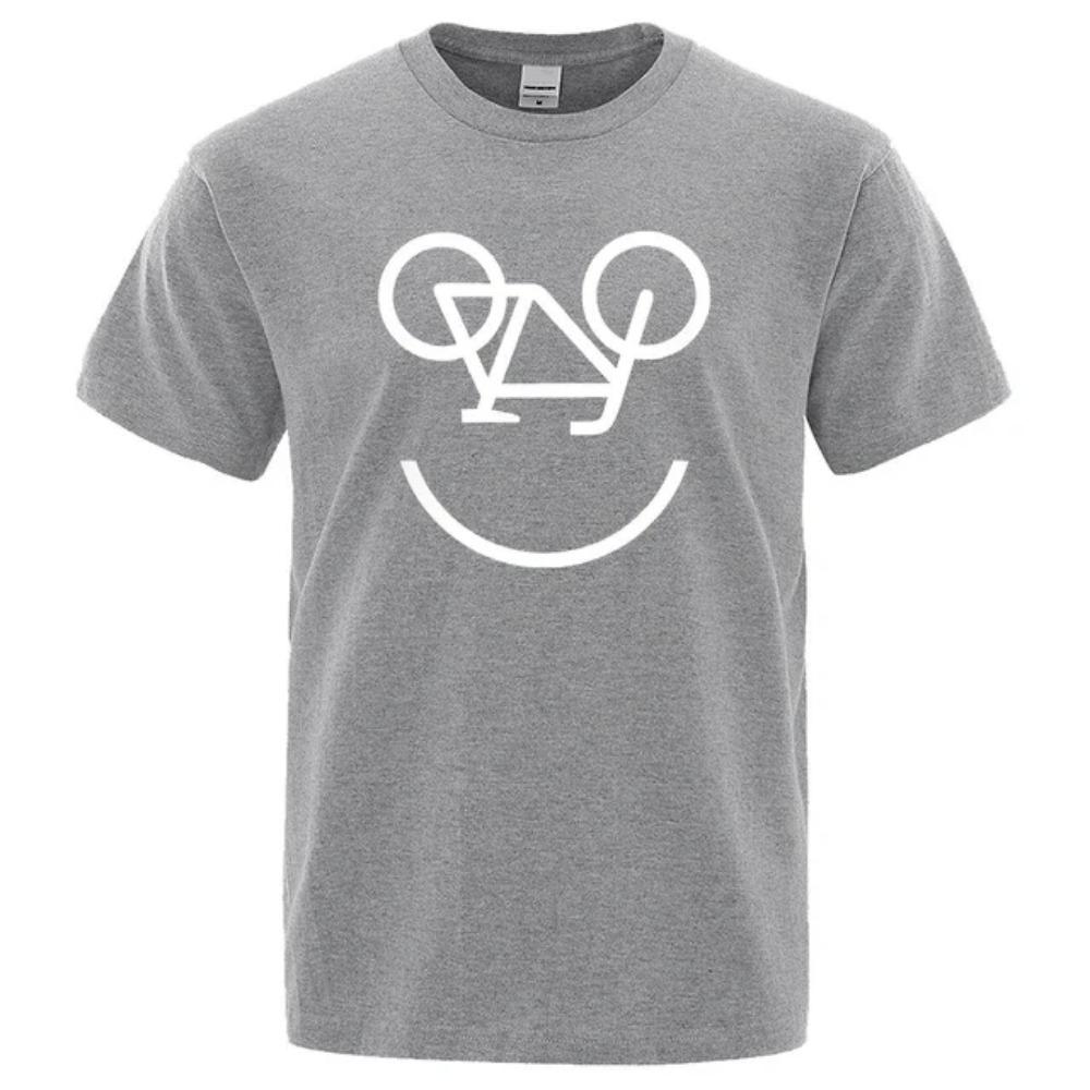 bicycle reverse Letter Funny Printing Men Women T Shirts Fashion Comfortable Top Regular Sleeve Short Sleeve Large Size Tshirts