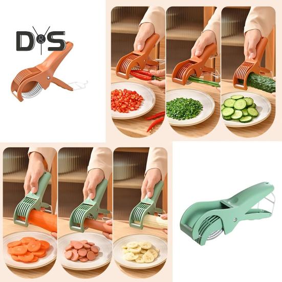 2Pcs Fruit Slicer Ergonomic Handle Multi-Blade Design Kitchen Cutter Fruits Vegetables Slicer Kitchen Utensil