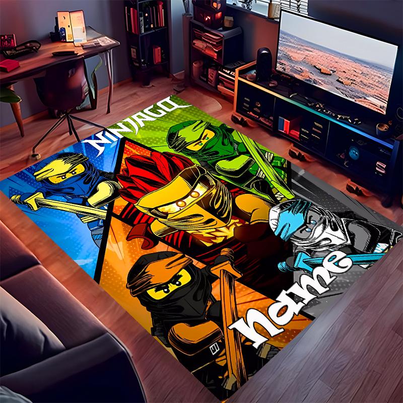 Custom Personalization Lego Ninjago Print Area Rug - Soft, Washable Non-Slip Indoor Mat,Living Room,Home&Office Decorative Rug
