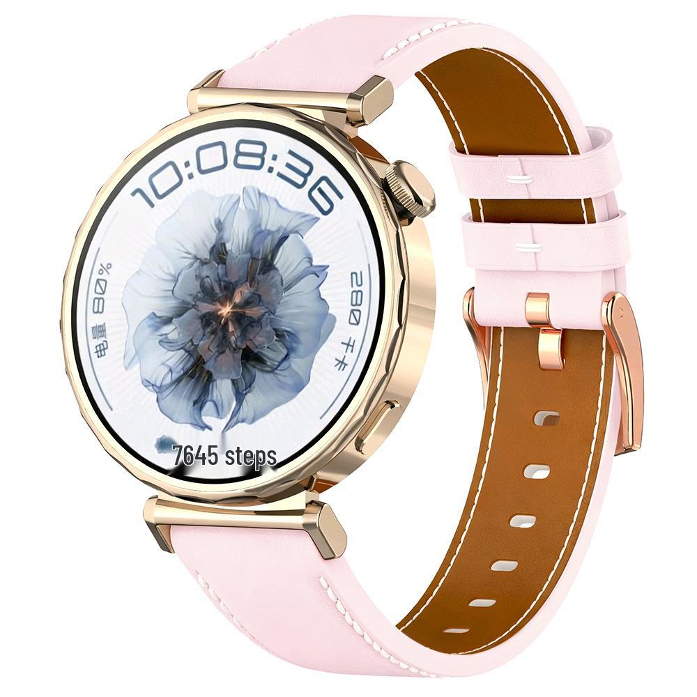 Huawei GT Series Leather Watch Band, Rose Gold Buckle, 18mm Universal Size