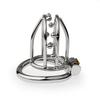 Men Short CB Lock Penis Cage Cock Lock Stainless Steel Chastity Lock Sex Toy Femdom BDSM Slave Cock Ring Ball Stretcher