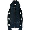 American Y2K Star Hooded Sweatshirt Jacket Distressed Patchwork Zip Up High Street Subculture Top
