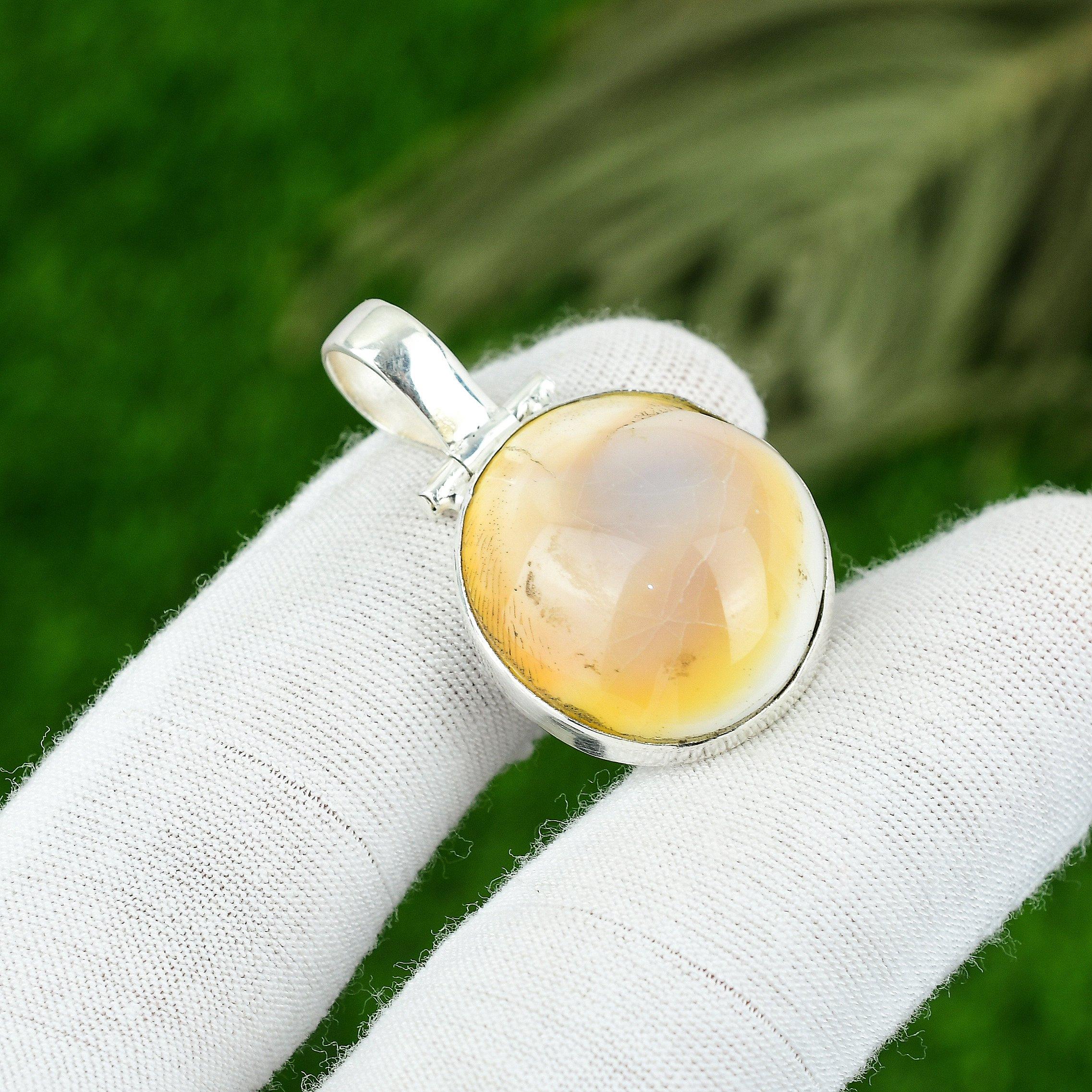 

Anniversary Gift For Her Natural Shiva Eye Gemstone Pendant 925 Sterling Silver