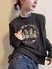 Women's 2025 Autumn/Winter Lace Collar Velvet Base Layer Long Sleeve T-Shirt