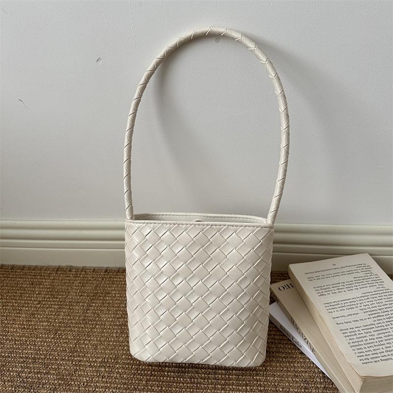 Simple Woven Bucket Bag, Fashionable Shoulder Bag, Trendy Crossbody Bag