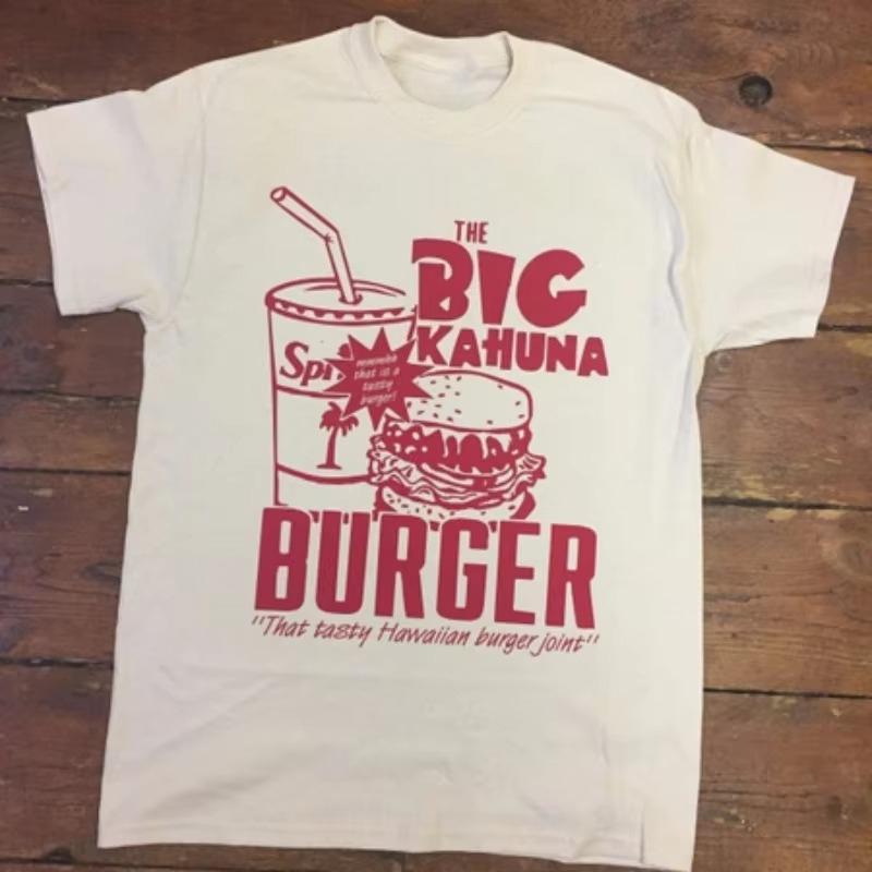 

Big Kahuna Burger Graphic TShirt Short Sleeve Unisex Pulp Fiction Tees Vintage Casual White Tops Fashion Cotton Women Shirt S