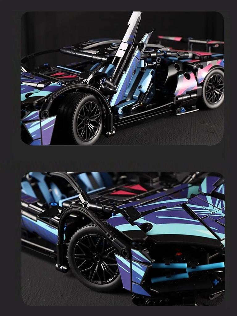 1:14 racing building block assembly toys, over 1,000 building block particle sports car models, holiday gift decoration toys