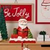Christmas Stocking Holder Resin Snowman Santa Claus Xmas Decor Holiday Home Party Decoration for Indoor Counter Window Fireplace