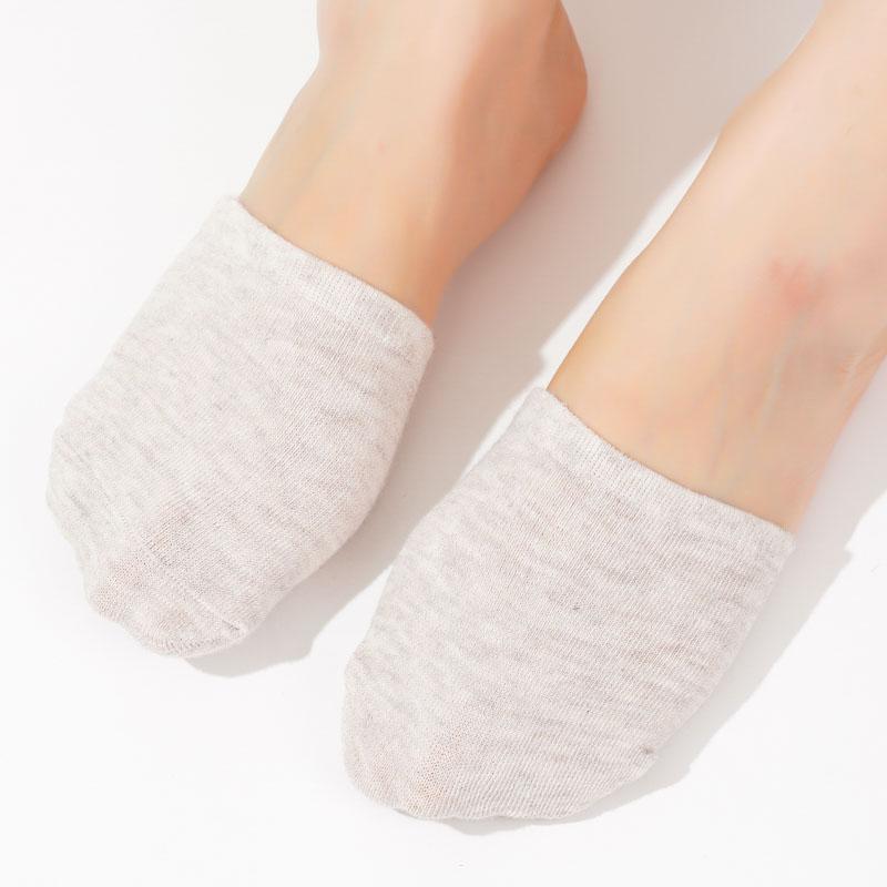 10 Pairs Women's Seamless Half-palm Socks Solid Color Invisible Non Slip Toe Topper Socks
