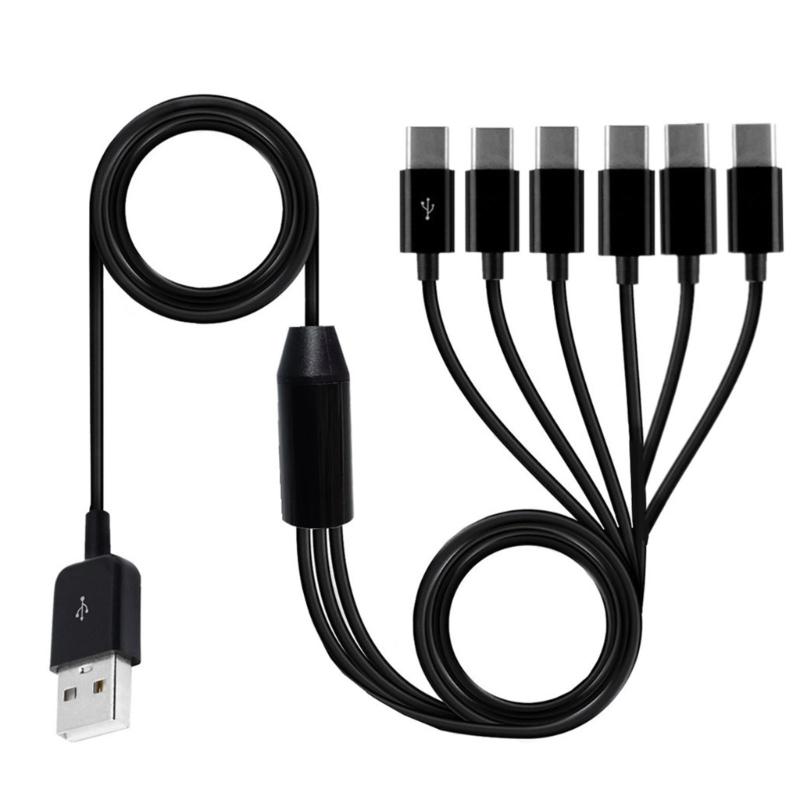USB 2.0 Type A Male To 6 Micro USB/Type C Male Splitter Y Data Sync Charge Connector Adapter Cable 0.5m/1.5m