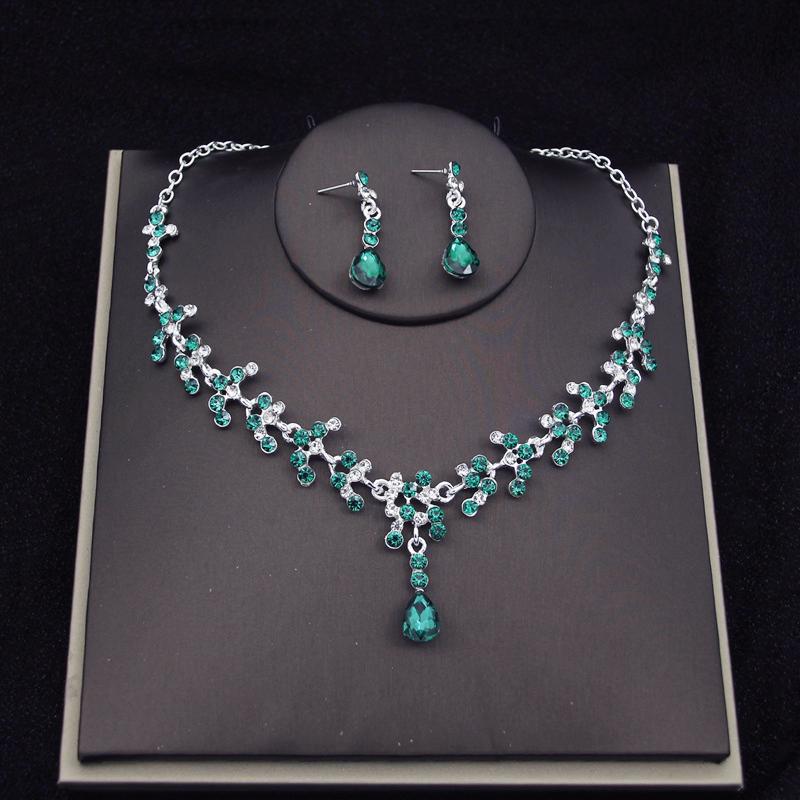 Princess Bridal Jewelry Sets Bride Tiara Crown Earring Set Necklace for Women Birthday Party Wedding Jewelry Sets Accessories