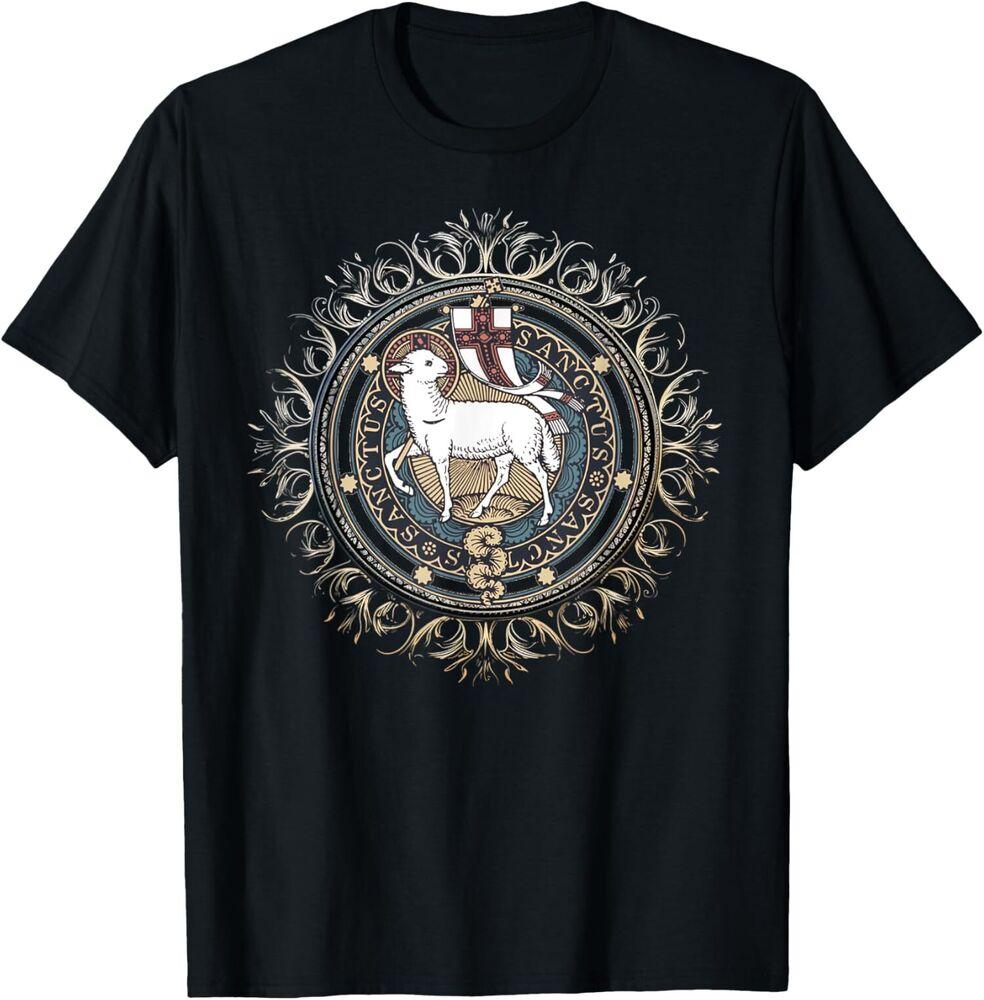NEW LIMITED Agnus Dei Sanctus Traditional Latin Mass Catholic T-Shirt Tops Tee