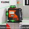 Yilong 12-Line Green/Red Infrared Laser Level with High Precision and Auto-Leveling for Outdoor Wall and Floor Use