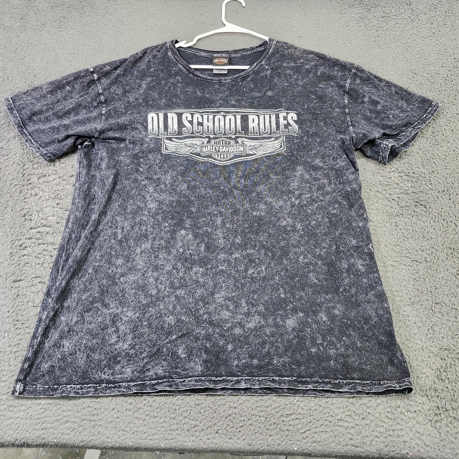 Harley-Davidson Shirt Mens 2XL Old School Rules Diamond Head Hawaii Graphic Tee Unisex T-Shirt M