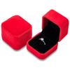 HINH Ring Case, Jewelry Case, Ring Holder, Ring and Earring Display, Pocket-Sized, Perfect for Proposals, Ring Storage, Velvet Jewelry Ring Case, Set