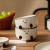 ZISIZ Cute Cocoa Bean Cartoon Divided Ceramic Plate Set